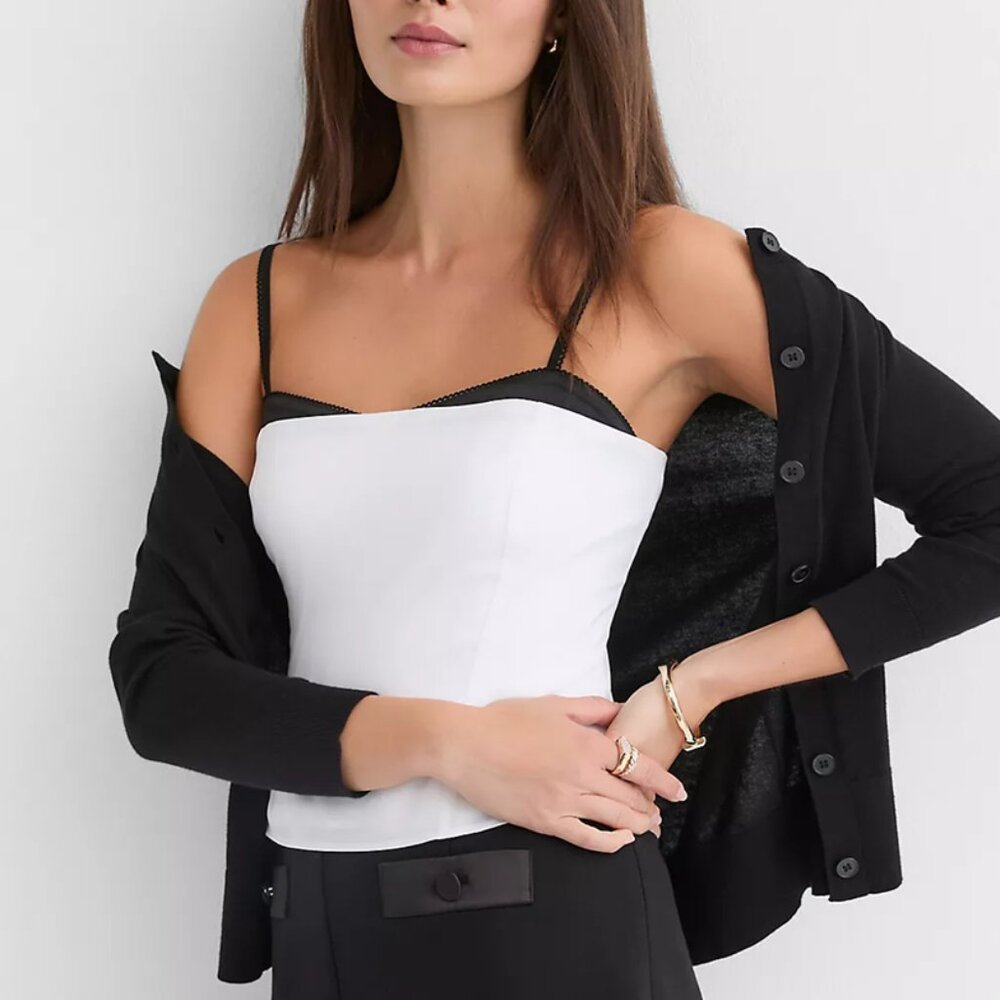 Loft Satin Trim Strappy Bustier Top